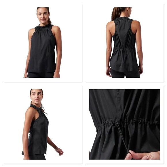 Athleta Tops - Athleta Women Black Levitate Ripstop High-Neck Sleeveless Run Shirt Tank Medium